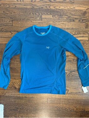 Arc'teryx Cormac Crew Neck Long Sleeve Shirt Men's Small Blue